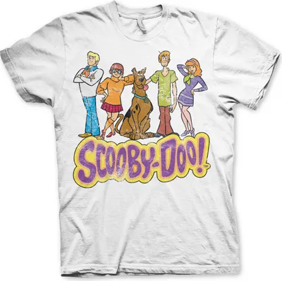Produktbild von Team Scooby Doo Distressed T-Shirt - X-Large - White