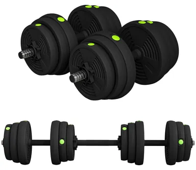 Productafbeelding van SPORTNOW 2-in-1 Gewichtsset, verstelbare halterset van 25 kg met 12 gewichtsschijven