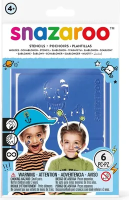 Zdjęcie produktu dla Szablony do malowania twarzy SNAZAROO niebieskie