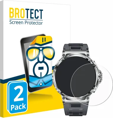 Produktbild von 2x Für Smartwatch V69 1.85" Schutzfolie BROTECT Displayschutz Display Schutz Folie Klar Transparent