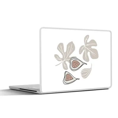 Produktbild von MuchoWow® Laptop Aufkleber Sticker Cover Sommer - Feige - Braun - Weiß 31x22.5 cm - Laptop-Deko
