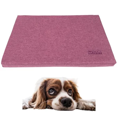 Produktbild von Hundematte DOTTY M 75x60 cm Rosa / Pink – vielseitige Reisematte & Hundebett für mittlere Hunde, Auto, Hundebox oder Kofferraum, pflegeleicht & langlebig