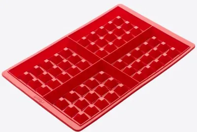 Produktbild von CHPN - Waffelform aus Silikon - Waffelform - Waffelform - Form für Waffeln - Rot - 4 Waffeln in 1 Form - Silikon - Backform - Waffeln - Waffelform - Form