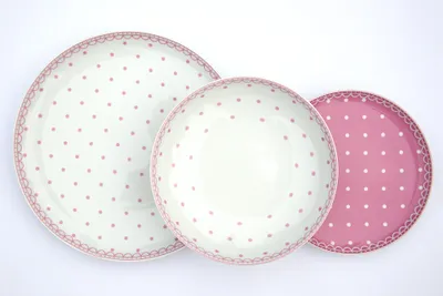 Image de Thun 1794 Tom, service d'assiettes, points roses, porcelaine de Carlsbad, Thun, 18 d.