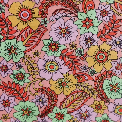 Baumwoll-Stoff Blumen ab 1m x 148 cm Popeline Fahnentuch Sommerstoff Oeko-Tex pfirsich