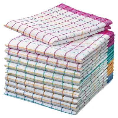 Produktbild von 10er Set Geschirrtücher 50x70 cm 100% Baumwolle 60g Spühltuch Küchentücher Abwaschlappen Bunt