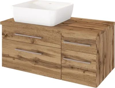 Produktbild von Waschtisch Badschrank Handwaschplatz Unterschrank Waschplatz Badmöbel "Davos V" Wotan Eiche