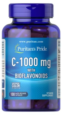 Produktbild von Vitamin C 1000 mg mit Bioflavonoiden 100 Kapseln mit schneller Freisetzung Puritans Pride