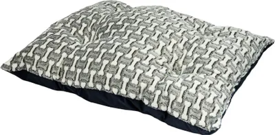 Produktbild von Valle Verde Haustierbett Fleece Hundebett Haustierkissen Katzenbett Hundesofa Katzenschlafplatz Kuschelbett Tiercouch Weich 80 x 60 cm Knochen