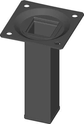 Immagine prodotto di Gamba per mobili nera RAL 9005 25x25mm H.100mm Piastra ELEMENT SYSTEM