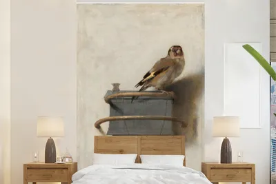 Produktbild von MuchoWow® Fototapete für Wohnzimmer oder Schlafzimmer Wandtapete Vinyl Motivtapete Der Stieglitz - Carel Fabritius - 200x300 cm - Wanddekorationen