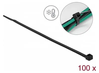Immagine prodotto di Delock Kabelbinder kälteresistent L 300 x B 4,8 mm schwarz 100 Stück
