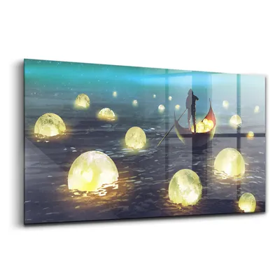 Produktbild von Wandmalerei auf Glas- Wanddekoration aus Glas - 100x50 - Dinge, die von uns geträumt haben