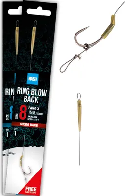 Zdjęcie produktu dla Gotowy Przypon Bezzadziorowy Nash Ring Blow Back Rig Barbless R. 4