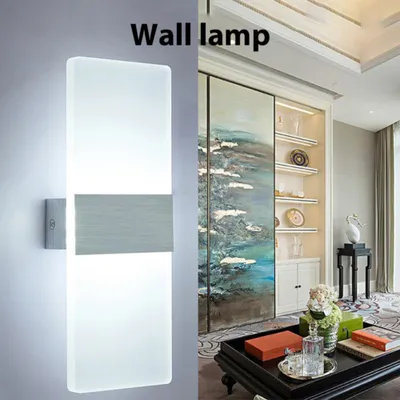 Obrázek produktu pro 1 ks LED nástěnné světlo vnitřní 12W nástěnná lampa moderní akrylové nástěnné osvětlení pro obývací pokoj ložnice schodiště chodba, studená bílá