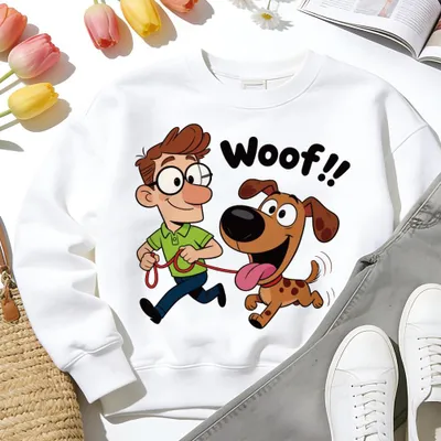 6 Blatt Cartoon-Hunde-Bügelbilder für DIY Kleidung & Hüte