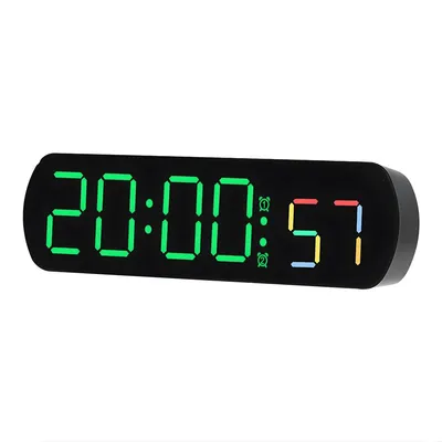 Productafbeelding van Digitale LED wandklok / wekker – Temperatuur- en luchtvochtigheidsindicator – Nachtmodus en snooze-functie – 12/24-uursweergave – Groen