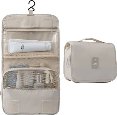 Produktbild von Kulturbeutel Kulturtasche zum Aufhängen,Faltbarer Reise Kulturbeutel mit Tragegriff Tragbare Kosmetiktasche Aufbewahrungs- oder Kulturtasche,unterwegs
