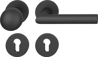 Produktbild von FSB Wechselgarnitur 12 1076 ASL auf Rosette PZ, Knopf drehbar, schwarz matt