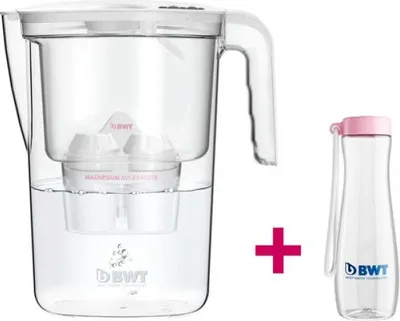 Immagine prodotto di BWT filtro per acqua da tavola 2,6 litri Mg2+ ManTimer+Tritan borraccia 0,5 litri