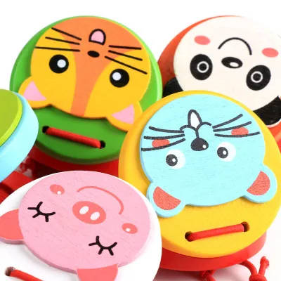 Produktbild von Kinder Finger Kastagnette Holz Musikinstrument Rhythmus Lernspielzeug für Kinder Tierdesign