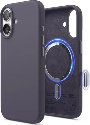 Image de ELAGO Étui pour portable iPhone 17, étui souple en silicone Magsafe, Deep Lavander