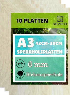 A product image showing a stack of wooden boards with a label on top.