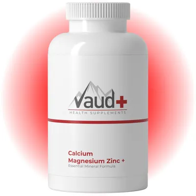 Produktbild von Vaud Calcium Magnesium Zink Tabletten - Magnesium Bisglycinat & Citrat Komplex - Bei Muskelkrämpfen, Müdigkeit & Stress - Für starke Knochen, Muskeln