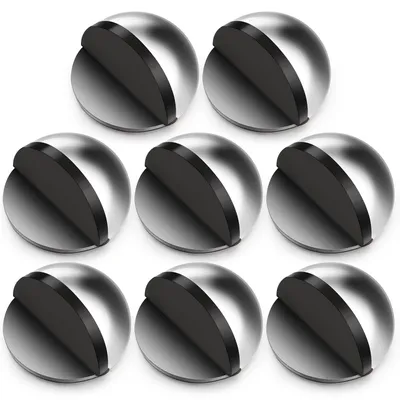 Selbstklebende Türstopper aus Edelstahl, 8 Stück, Silber