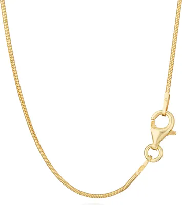 Produktbild von Halskette 45cm Schlangenkette 925 Silber Gelbgold vergoldet 0,9mm breit Collier