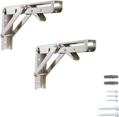 Produktbild von Klappkonsole 1 Paar Regalbodenhalter Klapptischhalterung Klappwinkel Edelstahloptik 200mm x 110mm