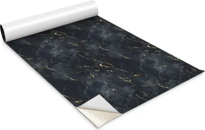 Obrázek produktu pro Samolepicí fólie na nábytek - dekorační fólie - stolní nábytek - lze stříhat na míru - černý mramor - 100 x 50 cm