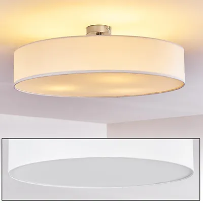 Produktbild von Mels »Mels« runde Deckenlampe mit Lampenschirm aus Stoff in Weiß