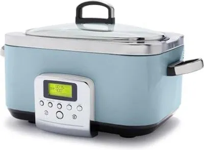 Immagine prodotto di Pentola elettrica con timer - Pentola per 4 persone - 6 litri - Vetro blu - Funzione timer