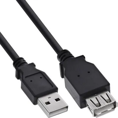 Produktbild von InLine® USB 2.0 Verlängerung, Stecker / Buchse, Typ A, schwarz, 3m