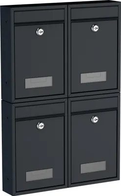 Produktbild von BASI - Briefkasten - SET - 4x BK 100M - matt anthrazit - 4x2170-1305