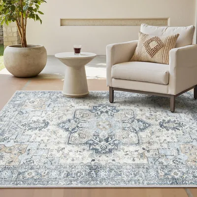 Immagine prodotto di Elzusha - Tappeto vintage, lavabile in lavatrice, 160 x 230 cm