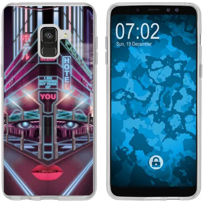 Produktbild von PhoneNatic Case kompatibel mit Samsung Galaxy A8 Plus (2018) Silikon-Hülle Retro Wave Cyberpunk.02 M5