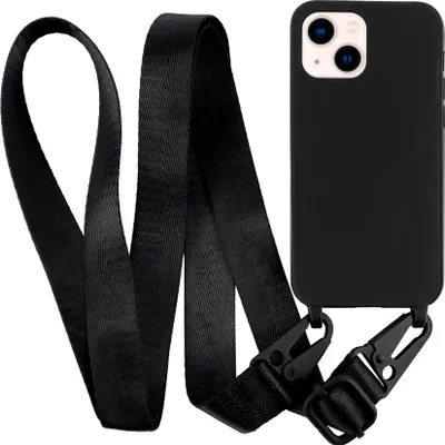 Produktbild von Handykette für Apple iPhone 14 - Handyhülle mit Schnur Cover in Schwarz