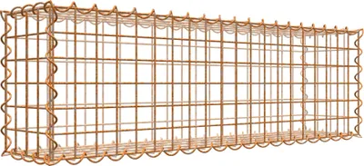 Produktbild von Rostige Gabione 100 cm x 30 cm x 20 cm (L x H x T), Maschenweite 5 cm x 5 cm, Spirale