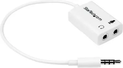 Produktbild von StarTech.com 3,5mm Klinke Audio Y-Kabel - 4 pol. auf 3 pol. Headset Adapter für Headsets mit Kopfhörer / Microphone Stecker - St/Bu - Weiß, Weiß, 3.5mm, 2 x 3.5mm, Stecker, Buchse, Polyvinylchlorid (PVC)