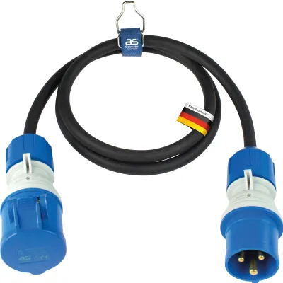 Obrázok produktu pre Predlžovací kábel as-Schwabe CEE 1,5 m, 230 V, 16 A, 3G2,5, 3-pólový, vonkajší, gumový, IP44