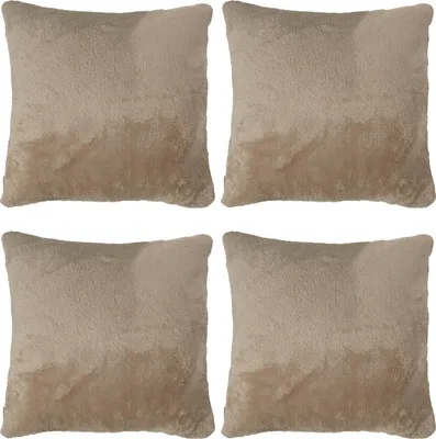 Produktbild von Kissenhüllen - 45 x 45 cm - Sandfarben - Polyester - mit Reißverschluss - 4er Set