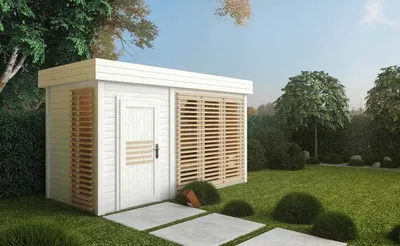Produktbild von FinnTherm Gartensauna Außensauna Sauna Haus Azalia 2 Sitzbänke Wandstärke 40 mm