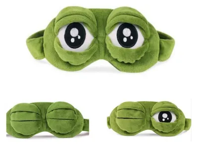 Produktbild von Schlafmaske, flauschiger Cartoon-Frosch, lustige Schlafmaske, Reisemaske (grün)