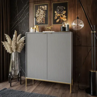 Produktbild von CORTADO GOLD Hochkommode K104 zweitürig grau