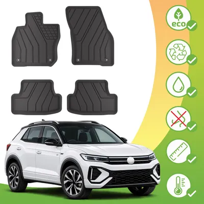 Image de 3D Eco Tapis De Sol  En Matériaux Recyclés Pour Volkswagen T-Roc 2 Depuis 2025 4pcs