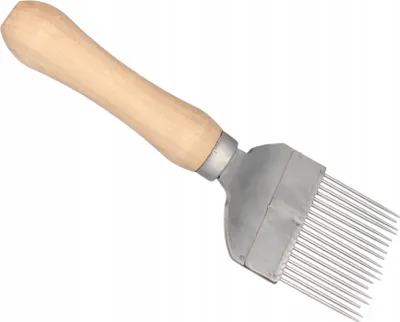 Produktbild von Entdeckelungsgabel mit Holzgriff 20 × 6,5 cm – Entdeckelungsgabel, Edelstahl Honigschaber mit Holzgriff