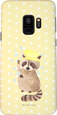 Produktbild von Mr. & Mrs. Panda Samsung Galaxy S9 Handyhülle Waschbär - Gelb Pastell - Geschenk, Plan, Cover, Waschen, Hülle, Smartphone, Lustige Sprüche, Tagträumen, Handy Schutzhülle