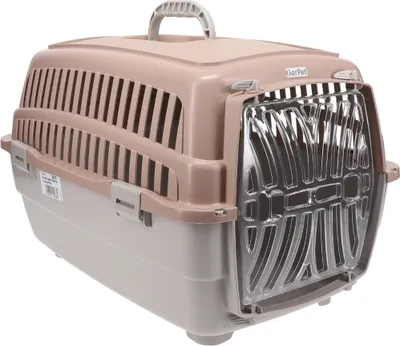 Produktbild von Transportbox Hunde Katzen Kaninchen Transport Auto Box Korb Hundebox Katzenbox extra viele Luftschlitze sicheres Schloss